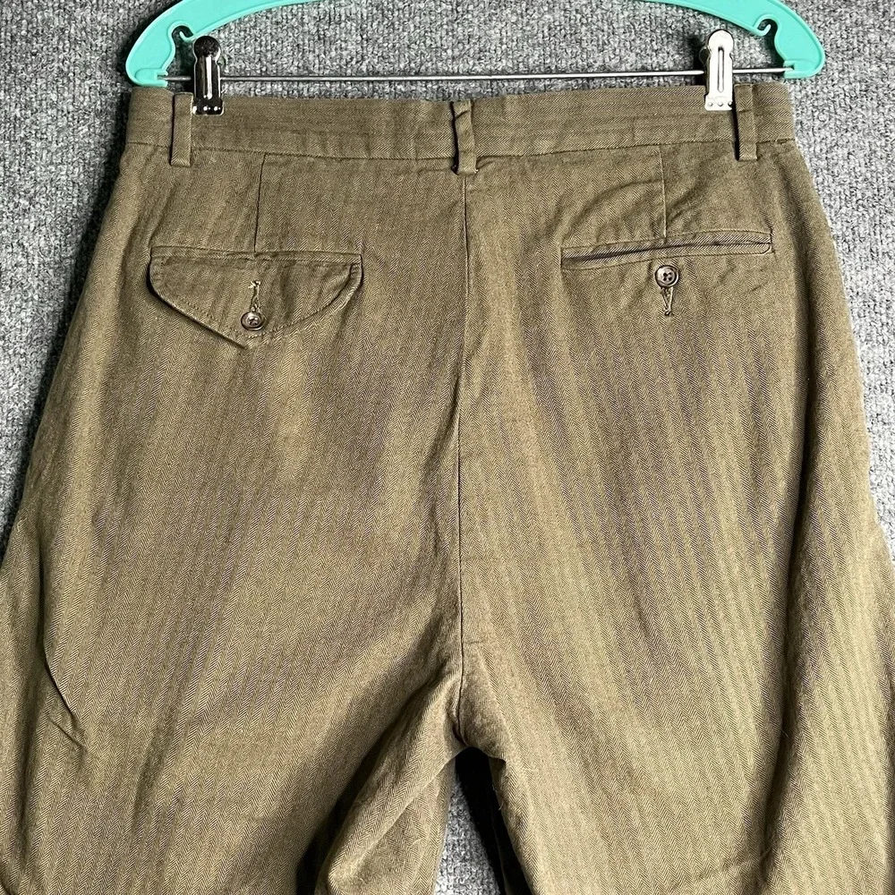 Vintage Polo Ralph Lauren Pleated Cuffed Trousers Men 33/30 Green